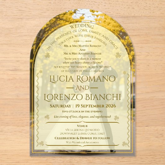 Wedding Invitations Minimalist Acrylic Invitation Acryl Uitnodigingen (Voorkant)