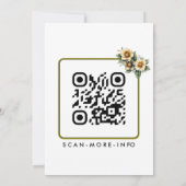 Wedding Invitations QR Code Elegant And minimalist Kaart (Achterkant)