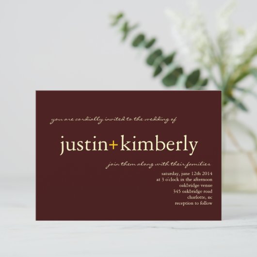 Wedding Invite | A+ |kleine bril Kaart (Staand voorkant)