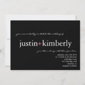 Wedding Invite | A+ |zwarte roze Kaart (Voorkant)