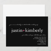 Wedding Invite | A+ |zwarte roze Kaart (Voorkant / Achterkant)