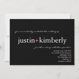 Wedding Invite | A+ |zwarte roze Kaart