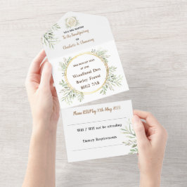 Wedding Invite | Alle in één | RSVP | Handfasting All In One Uitnodiging