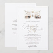 Wedding Invite - Bibliotheekceremonie in Waterverf Kaart (Voorkant / Achterkant)