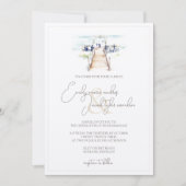 Wedding Invite - Boardwalk-ceremonie in Waterverf Kaart (Voorkant)