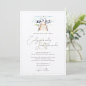 Wedding Invite - Boardwalk-ceremonie in Waterverf Kaart (Staand voorkant)
