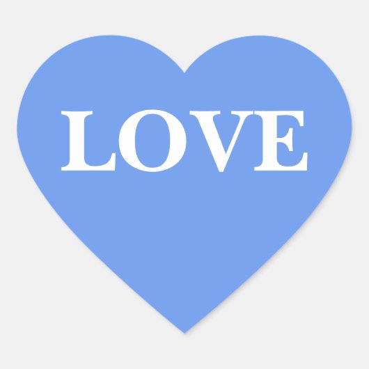 Wedding Invite Cornflower Blue Hart Sticker (Voorkant)