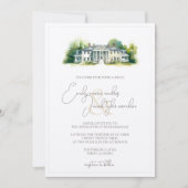 Wedding Invite - Elegant Estate in Waterverf Kaart (Voorkant)