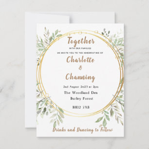 Wedding Invite   Elegant   RSVP   Handfasting Kaart