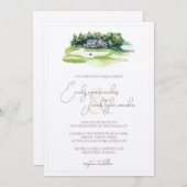 Wedding Invite - Golfcursus in Waterverf Kaart (Voorkant / Achterkant)