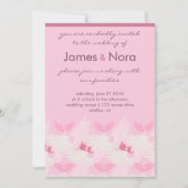 Wedding Invite - Heartwings (roze) Kaart (Voorkant)