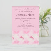 Wedding Invite - Heartwings (roze) Kaart (Staand voorkant)