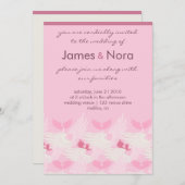 Wedding Invite - Heartwings (roze) Kaart (Voorkant / Achterkant)