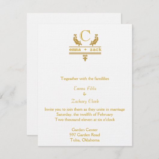 Wedding Invite Kaart (Voorkant / Achterkant)