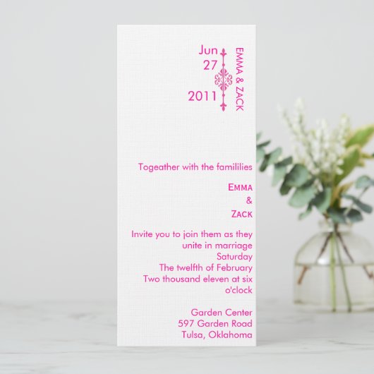 Wedding Invite Kaart (Staand voorkant)