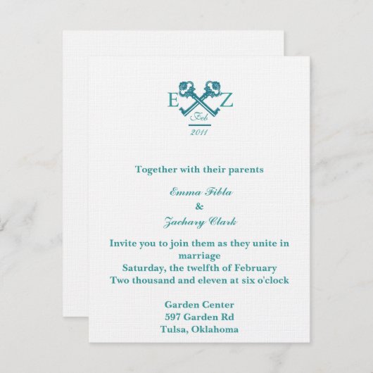 Wedding Invite Kaart (Voorkant / Achterkant)