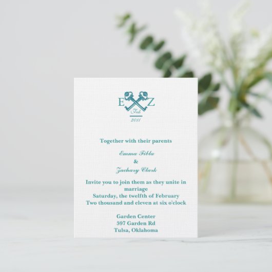 Wedding Invite Kaart (Staand voorkant)