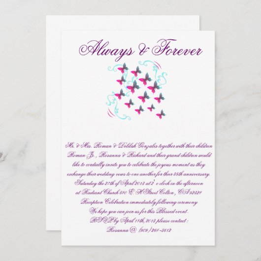 Wedding Invite Kaart (Voorkant / Achterkant)