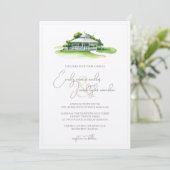 Wedding Invite - Landenclub in Waterverf Kaart (Staand voorkant)