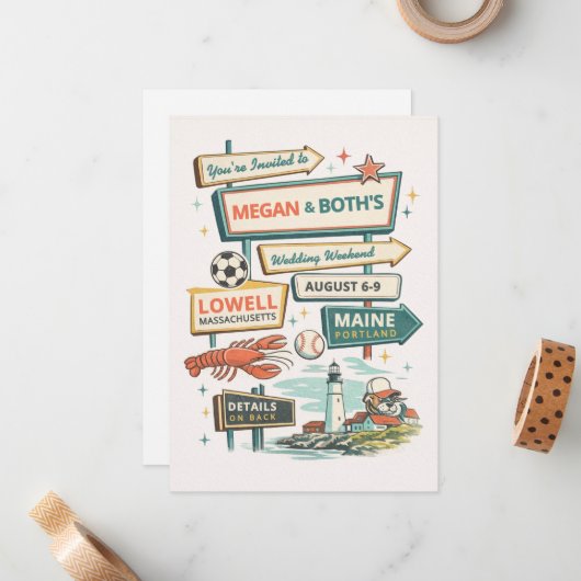 Wedding Invite Notitiekaartje (Voorkant / Achterkant in situ)