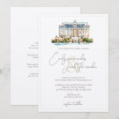 Wedding Invite - Resort in Waterverf Kaart (Voorkant / Achterkant)