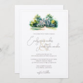 Wedding Invite - Southren Manor in Waterverf Kaart (Voorkant / Achterkant)