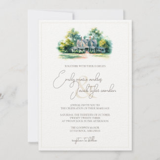 Wedding Invite - Southren Manor in Waterverf Kaart