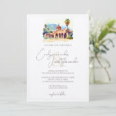 Wedding Invite - Spaanse missie in Waterverf Kaart (Staand voorkant)