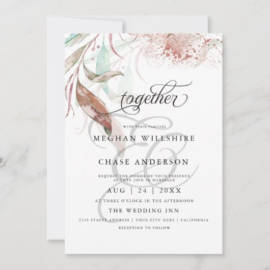 WEDDING INVITE | Spuitsproei van najaarsafval Kaart (Voorkant)