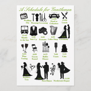 Wedding Itenerary Schedule of Groomsmen Programmakaart
