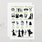 Wedding Itenerary Schedule of Groomsmen Programmakaart (Voorkant / Achterkant)