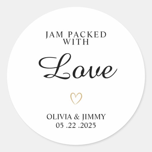 Wedding Jam labels | Verpakt met Love Jam Labels (Voorkant)