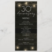 Wedding Jubileum 30e rustieke hout en verlichting Menu (Voorkant)