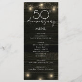 Wedding Jubileum 50ste rustieke hout en verlichtin Menu (Voorkant)