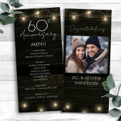 Wedding Jubileum 60e rustieke hout en verlichting Menu