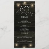 Wedding Jubileum 60e rustieke hout en verlichting Menu (Voorkant)