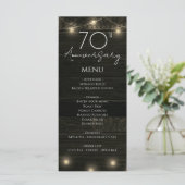 Wedding Jubileum 70e rustieke hout en verlichting Menu (Staand voorkant)