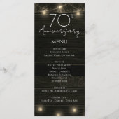 Wedding Jubileum 70e rustieke hout en verlichting Menu (Voorkant)