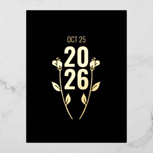 Wedding Jubileum Folie Uitnodiging Briefkaart (Voorkant)