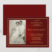 Wedding Jubileum Foto-uitnodigingen - 50th Kaart (Voorkant / Achterkant)