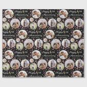 Wedding Jubileum Fotocollage Elegant Roze Cadeaupapier (Vlak)