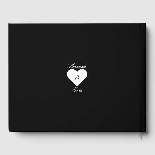 Wedding Jubileum Grid Fotocollage Zwart Gastenboek (Achterkant)