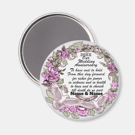 Wedding Jubileum magneet (Voorkant / Achterkant)