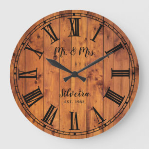 Wedding Jubileum Rustic Wood Mr Mrs Country Grote Klok
