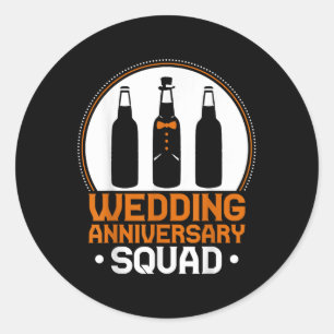 Wedding Jubileum Squad Grappig Drink Lover Bri Ronde Sticker