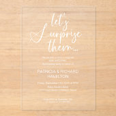 Wedding Jubileum Surprise Party Acryl Uitnodigingen (Voorkant)