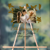 Wedding Jubileum voeg naam jaar toe afbeelding gou Acryl Bord (Neutraal)
