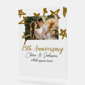 Wedding Jubileum voeg naam jaar toe afbeelding gou Acryl Bord (Hoek)