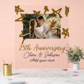 Wedding Jubileum voeg naam jaar toe afbeelding gou Acryl Bord (Huwelijk)