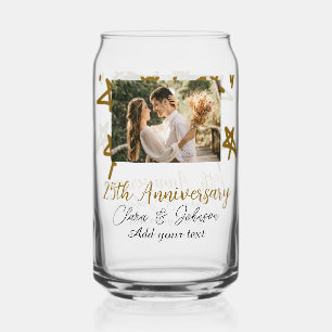 Wedding Jubileum voeg naam jaar toe afbeelding gou Blikvorm Glas